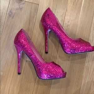 Hot Pink Sequin Shoes